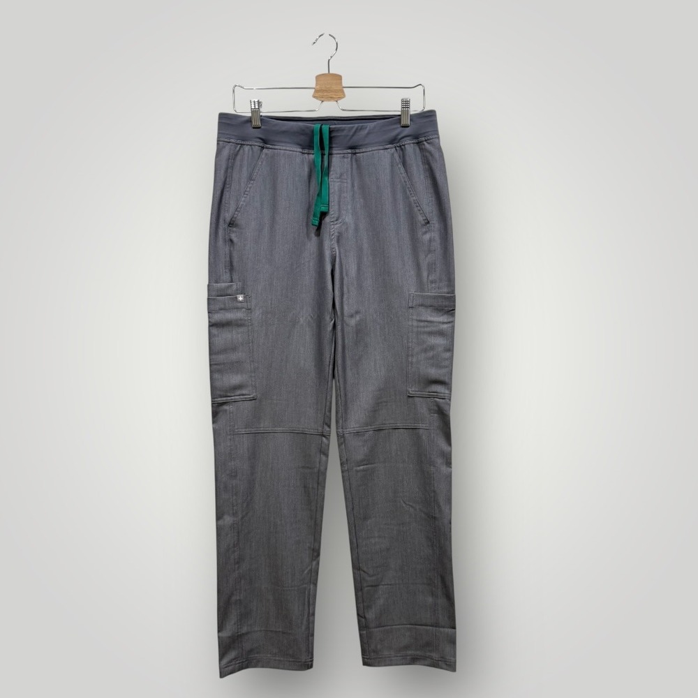 FIGS Mens Graphite Gray Technical Cargo Scrub‎ Pants T2001 Medium Drawstring